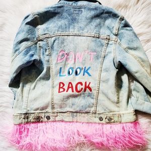 Handmade "Don't Look Back" Denim Jacket